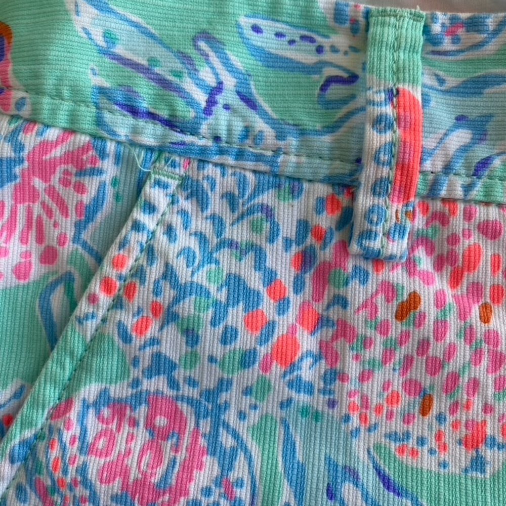 Lilly Pullitzer Fansea Cotton Callahan Shorts 00 Shells Coral Sanibel - Picture 3 of 5